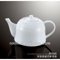 850ml Guangzhou hotel and restaurant supplier white round crockery tea pot